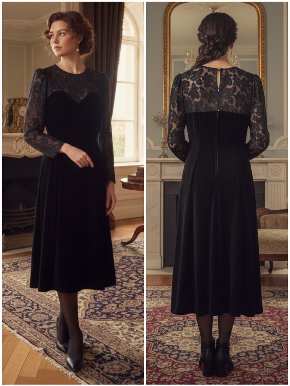 Algo Boutique Burnout Velvet Beaded Midi Dress Size 11 Whimsigoth Victorian